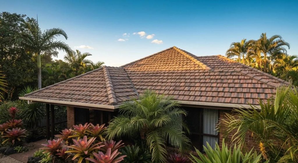 Beautiful tile roofing on a house in Lismore's tropical climate, showcasing durability and style
