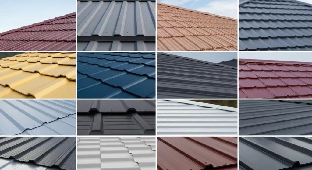 Samples of Colorbond, Zincalume, and aluminium roofing materials showcasing options for Lismore homes