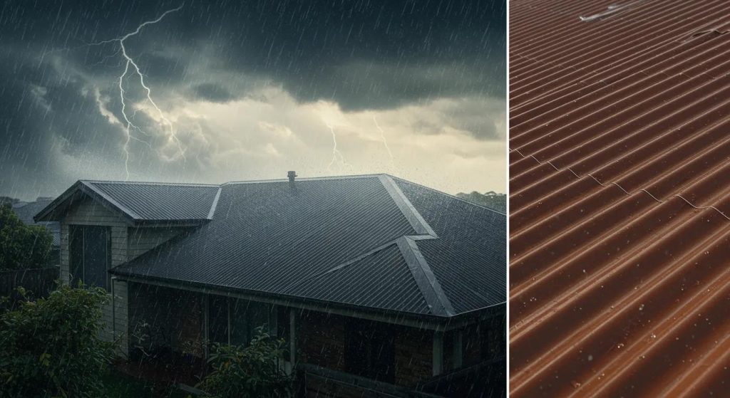 Colourbond roof demonstrating durability in stormy weather