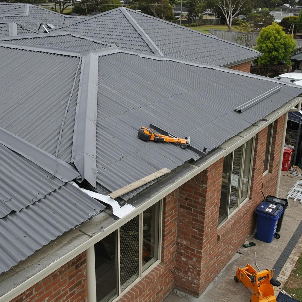 Professional installing new Colorbond gutters on a house in Casino, emphasizing effective water management solutions
