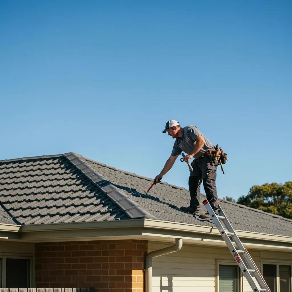 Professional roofing contractor inspecting a residential roof in Alstonville, showcasing expertise in local roofing solutions