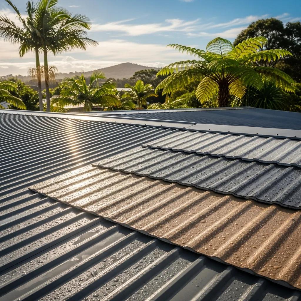 Close-up of Colorbond roof on a modern Mullumbimby home, showing colour and finish