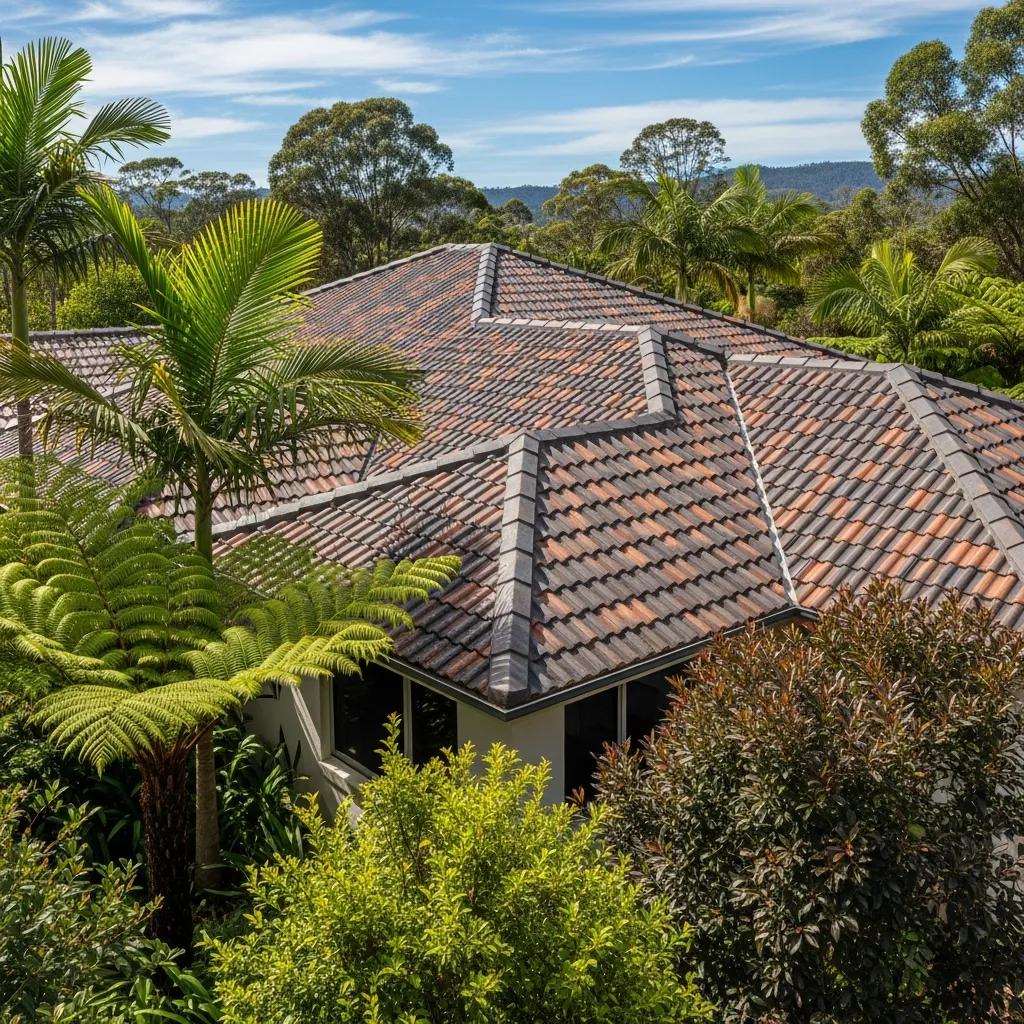 Beautifully installed tile roof on a modern home in Kyogle, showcasing vibrant colors and textures