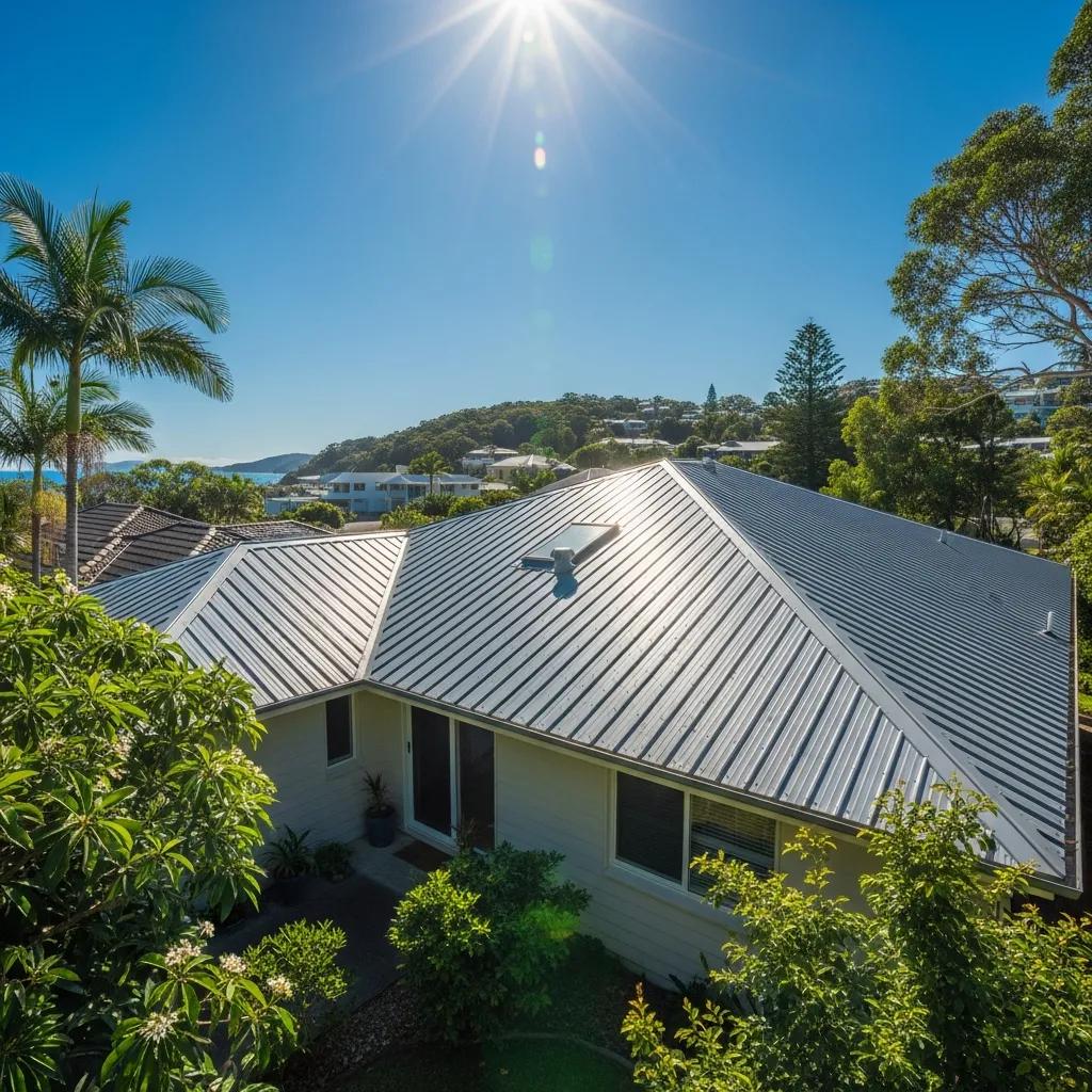 Beautiful home in Byron Bay with a new metal roof, showcasing coastal environment and affordability